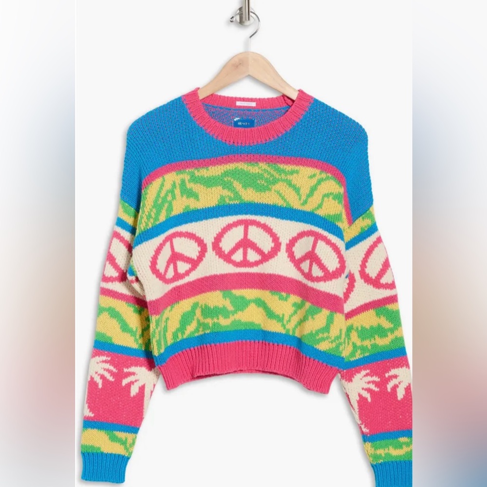 MOTHER 100% Cotton Retro Tropical Rainbow Sweater NWT 🔖